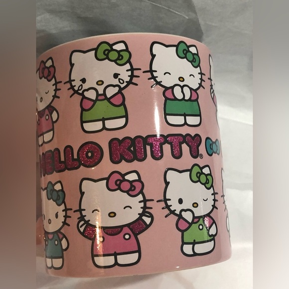 Hello Kitty Pink glitter hello kitty monogram coffee mug cup new - Picture 5 of 16